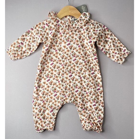 NWT TOCOTO VINTAGE Liberty Floral Organic Cotton Ruffle Romper Girls 6 Mo